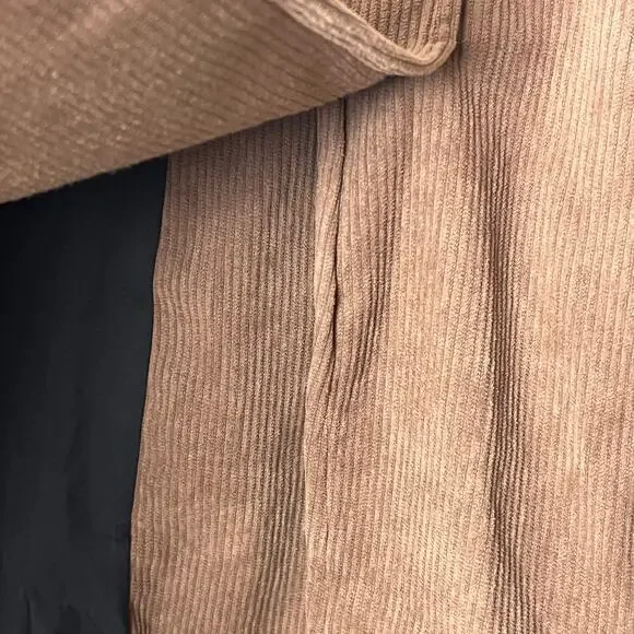 Halara High Waisted Back Zipper Split Hem 2-in-1 Corduroy Casual Skirt Brown M - Picture 3 of 10